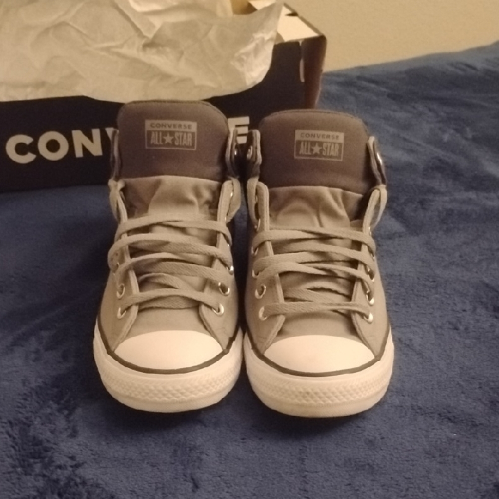 Converse Mens Charcoal High-Top Sneakers Size 10 1/2